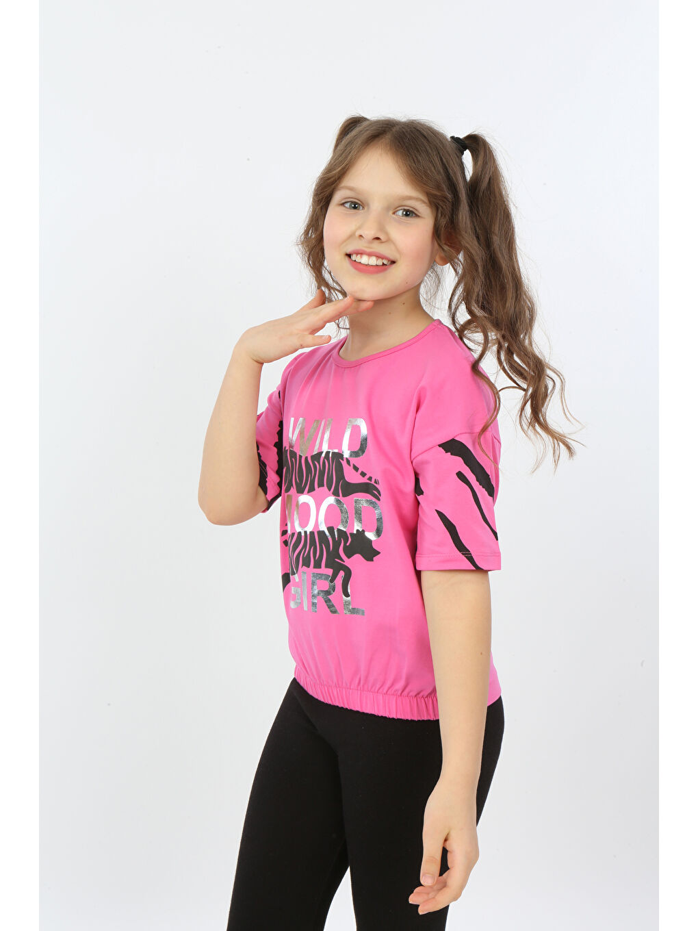 Fuşya Kız Çocuk Wild Wood Girl Baskılı Tişört-2