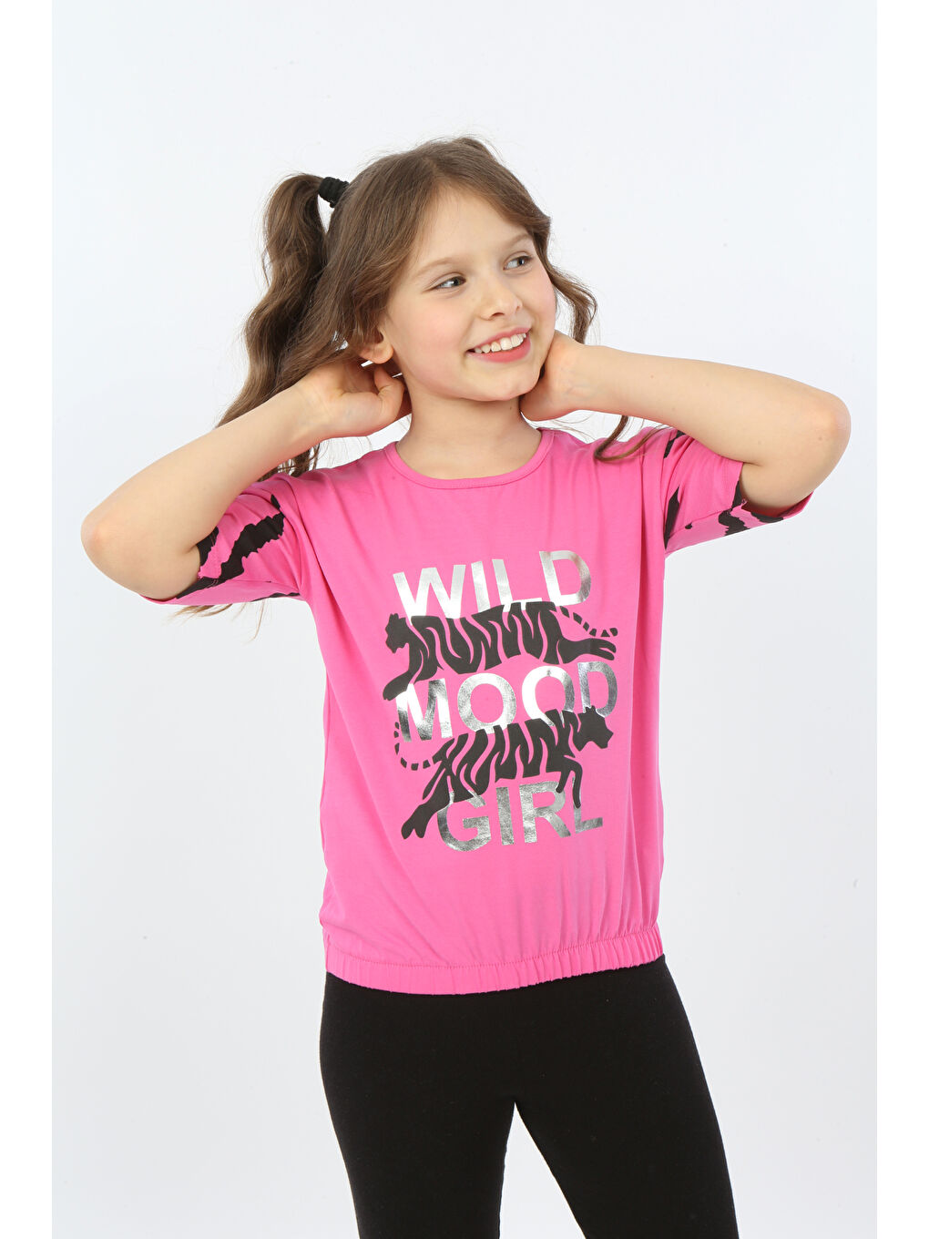 Fuşya Kız Çocuk Wild Wood Girl Baskılı Tişört-3