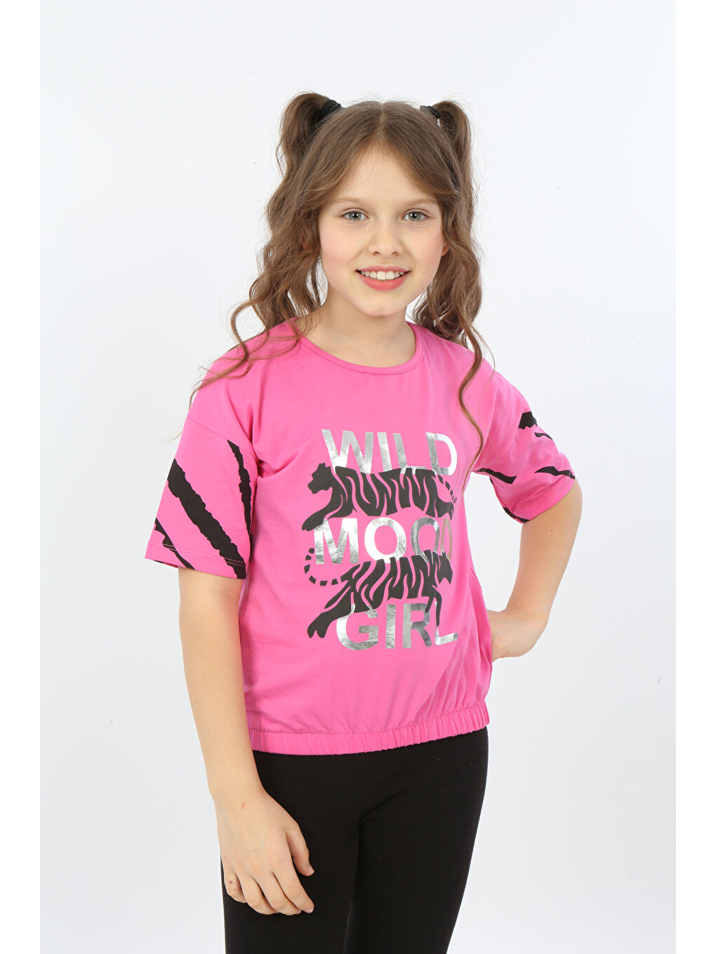 Fuşya Kız Çocuk Wild Wood Girl Baskılı Tişört-4