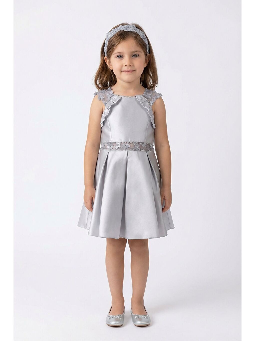 Gri Kız Çocuk Abiye