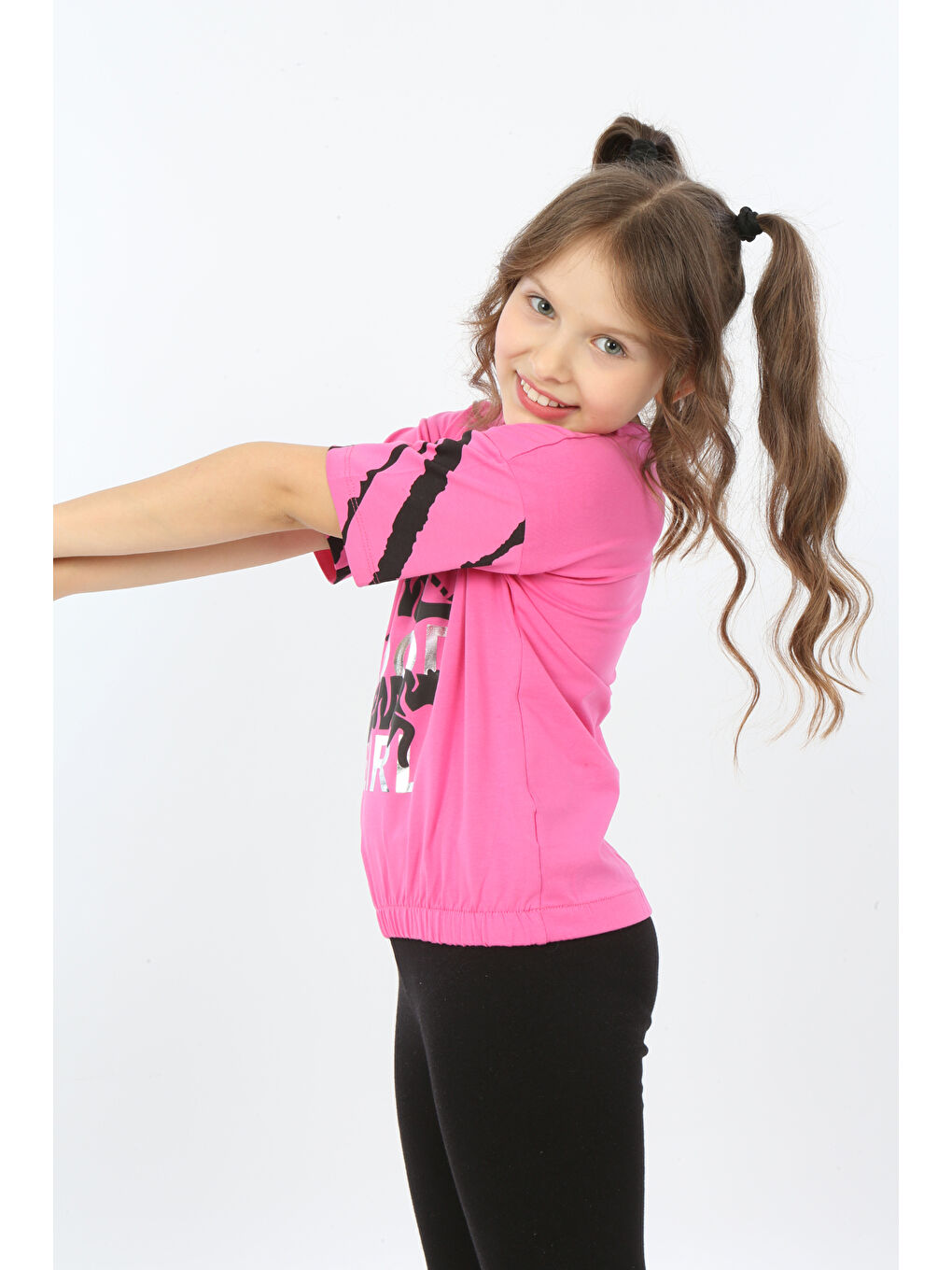 Fuşya Kız Çocuk Wild Wood Girl Baskılı Tişört-5