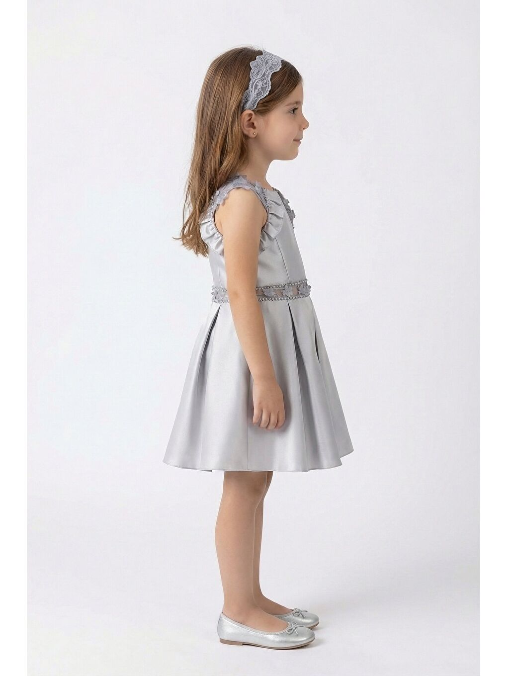 Gri Kız Çocuk Abiye-1