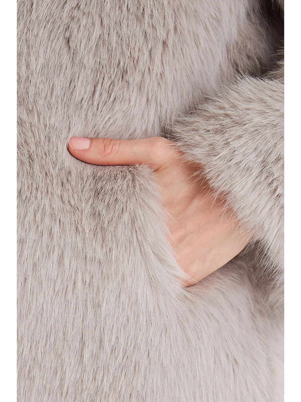 Bej Onlashia Regular Fit Yumuşak Tüylü Şal Yaka Mont 15356621-5