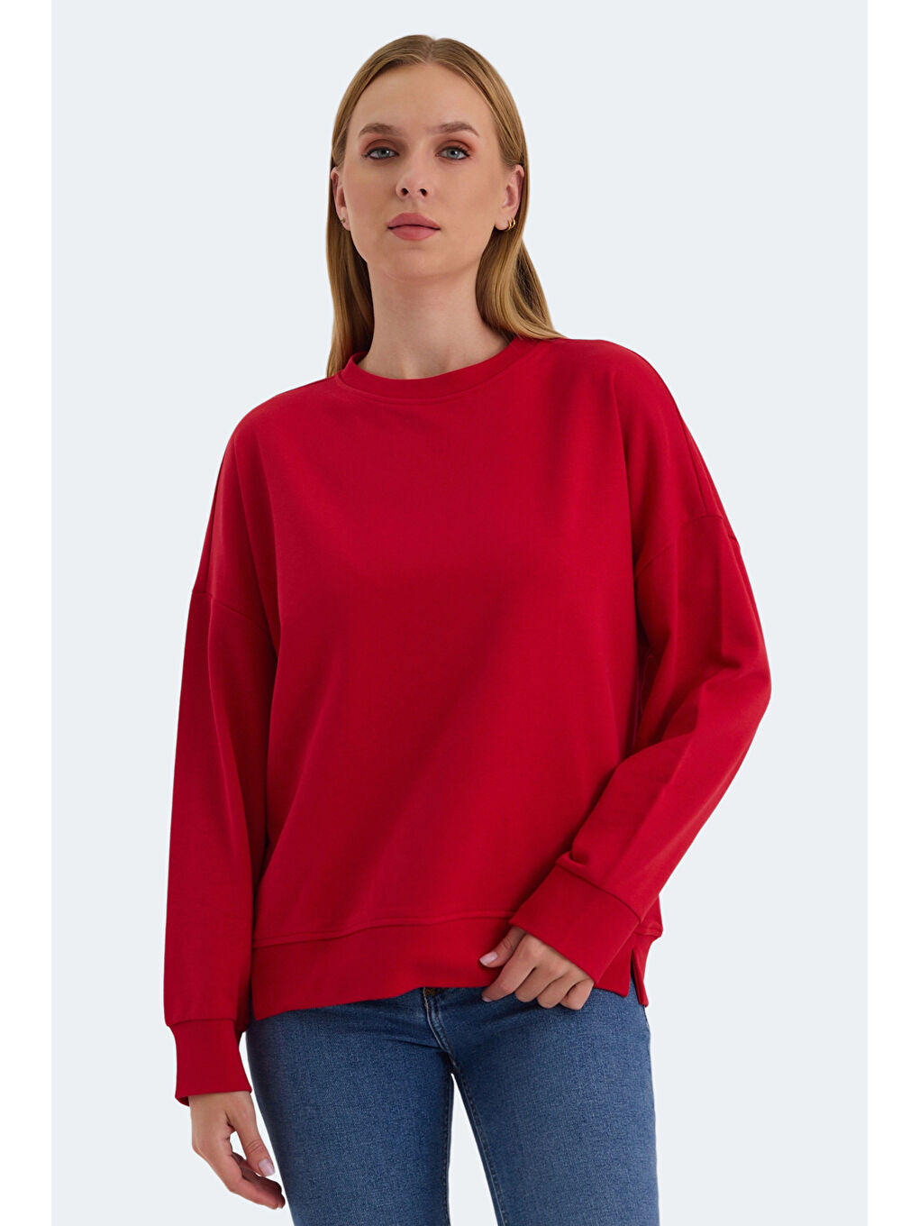 SLAZENGER VIRTUE Kadın Sweatshirt Kırmızı