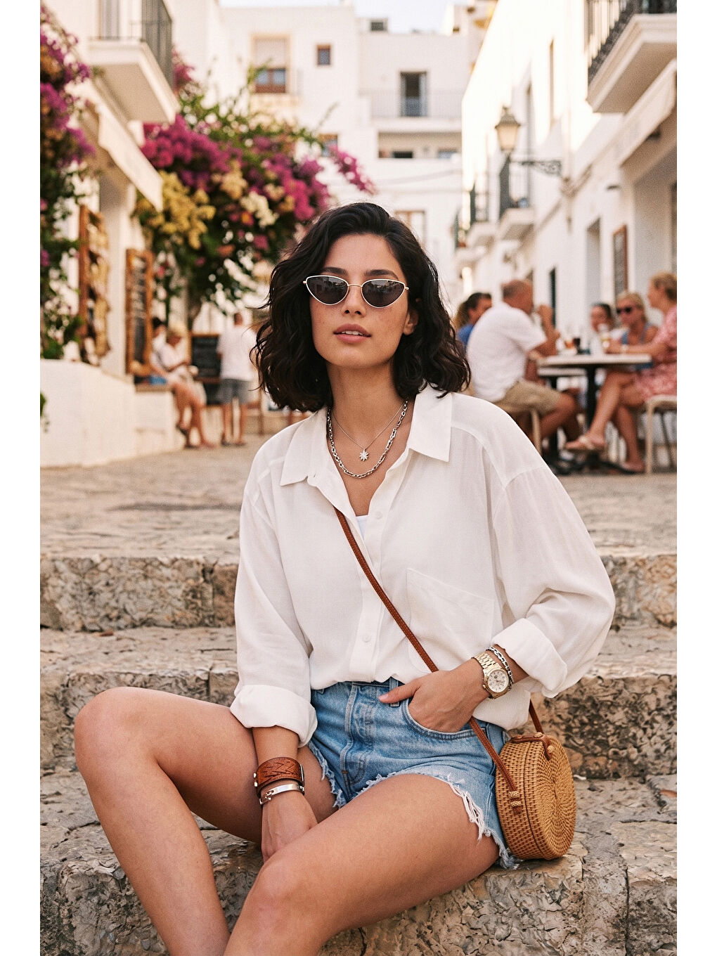 Beyaz Modal Oversize Fit Uzun Kollu Kadın Gömlek 6834612