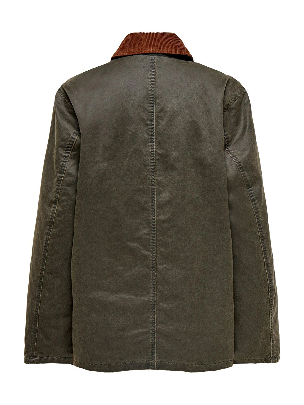 Yeşil Onlashia Pamuklu Regular Fit Ceket Yaka Mont 15357495-1