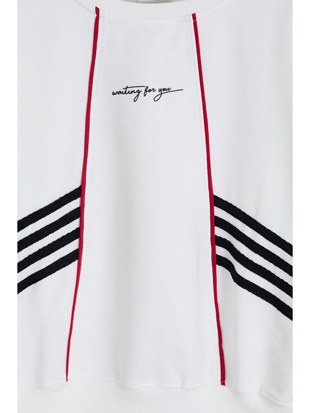 Siyah Kız Çocuk Şeritli Sweatshirt Geniş Paça Eşofman Takımı 24680-3