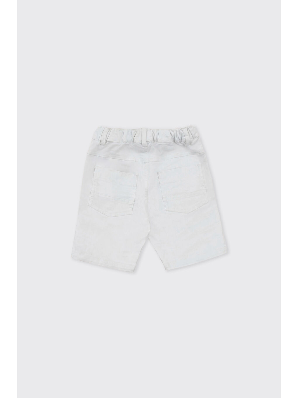 Erkek Bebek Beyaz Beli Lastikli Şort-1