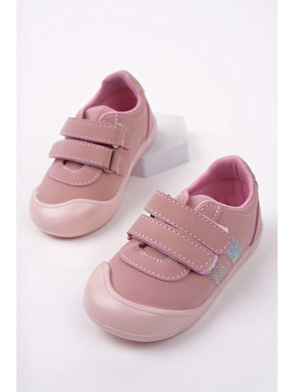 Pembe TOFFY Cırtlı Günlük İlk Adım Bebek Spor Ayakkabı