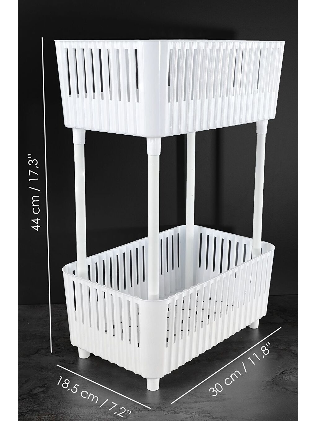 2 Katlı Düzenleyici Mutfak Banyo Rafı Tezgah Altı Raf Evye Altı Dolap Organizer Deterjanlık Beyaz