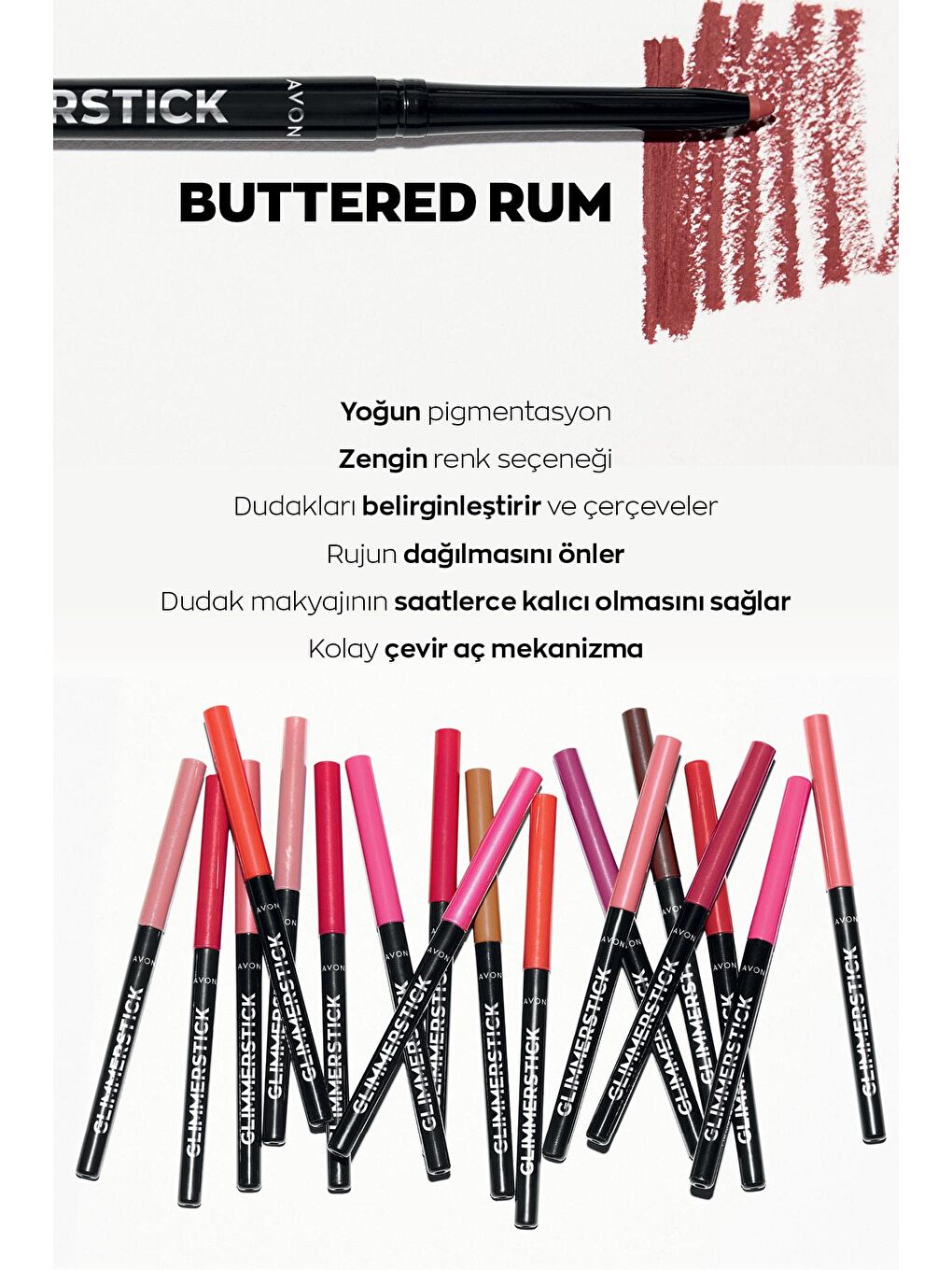 AVON Renksiz Glimmerstick Dudak Kalemi Buttered Rum - 1