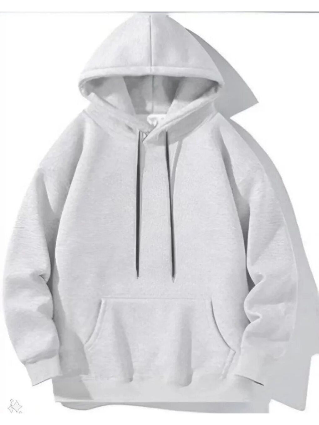 Erkek Uzun Kol Kapüşonlu Basic Sweatshirt Hoodie - Gri-1