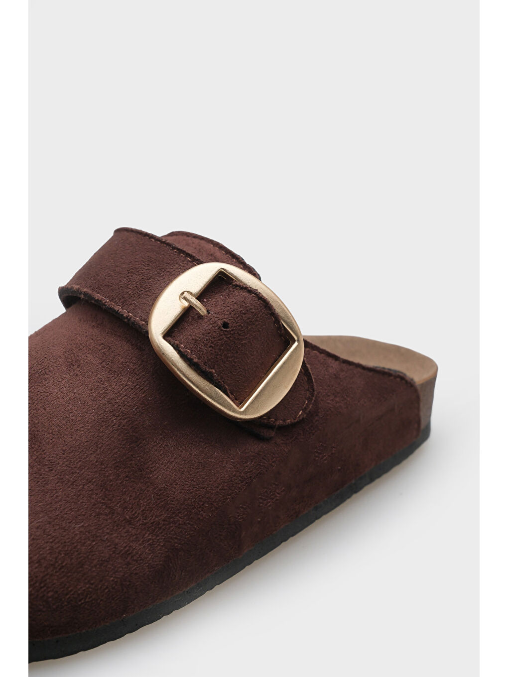 Kahverengi Maurita Tokalı Günlük Kadın Kapalı Terlik-2