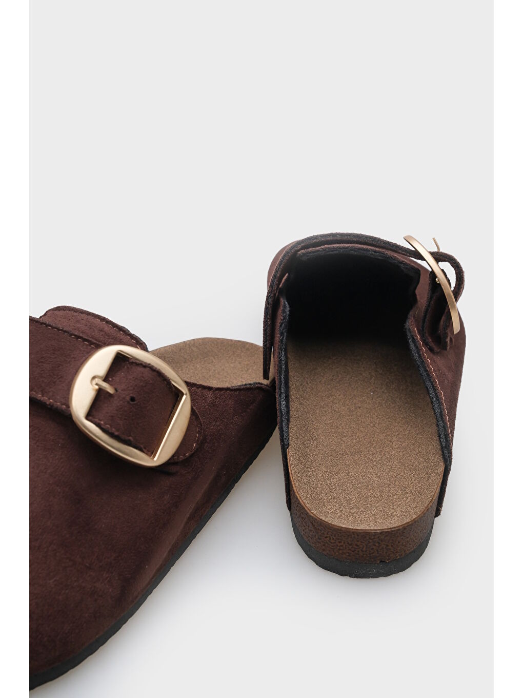 Kahverengi Maurita Tokalı Günlük Kadın Kapalı Terlik-3