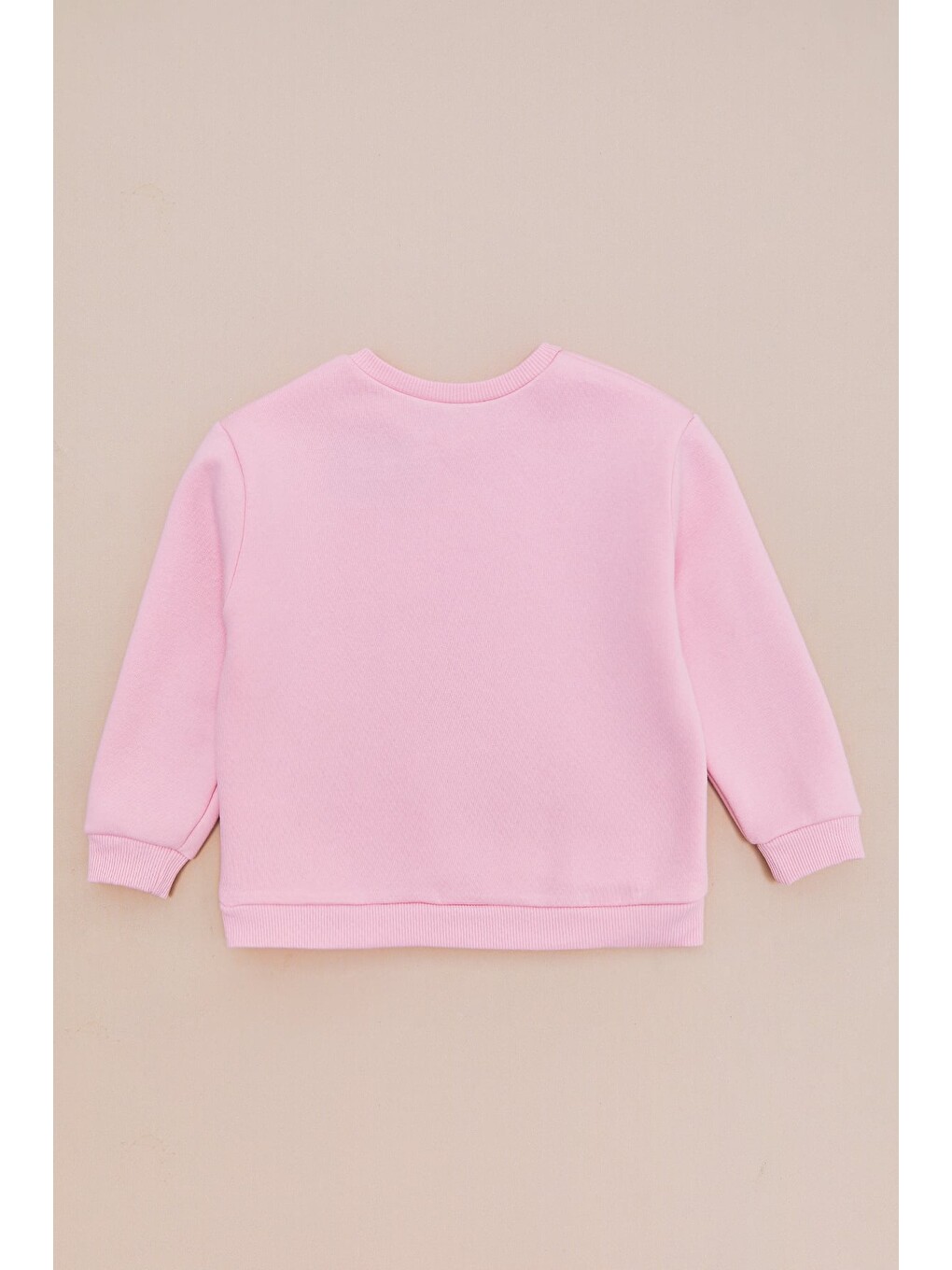 Pembe 3 İplik Basic Unisex Çocuk Sweatshirt-4