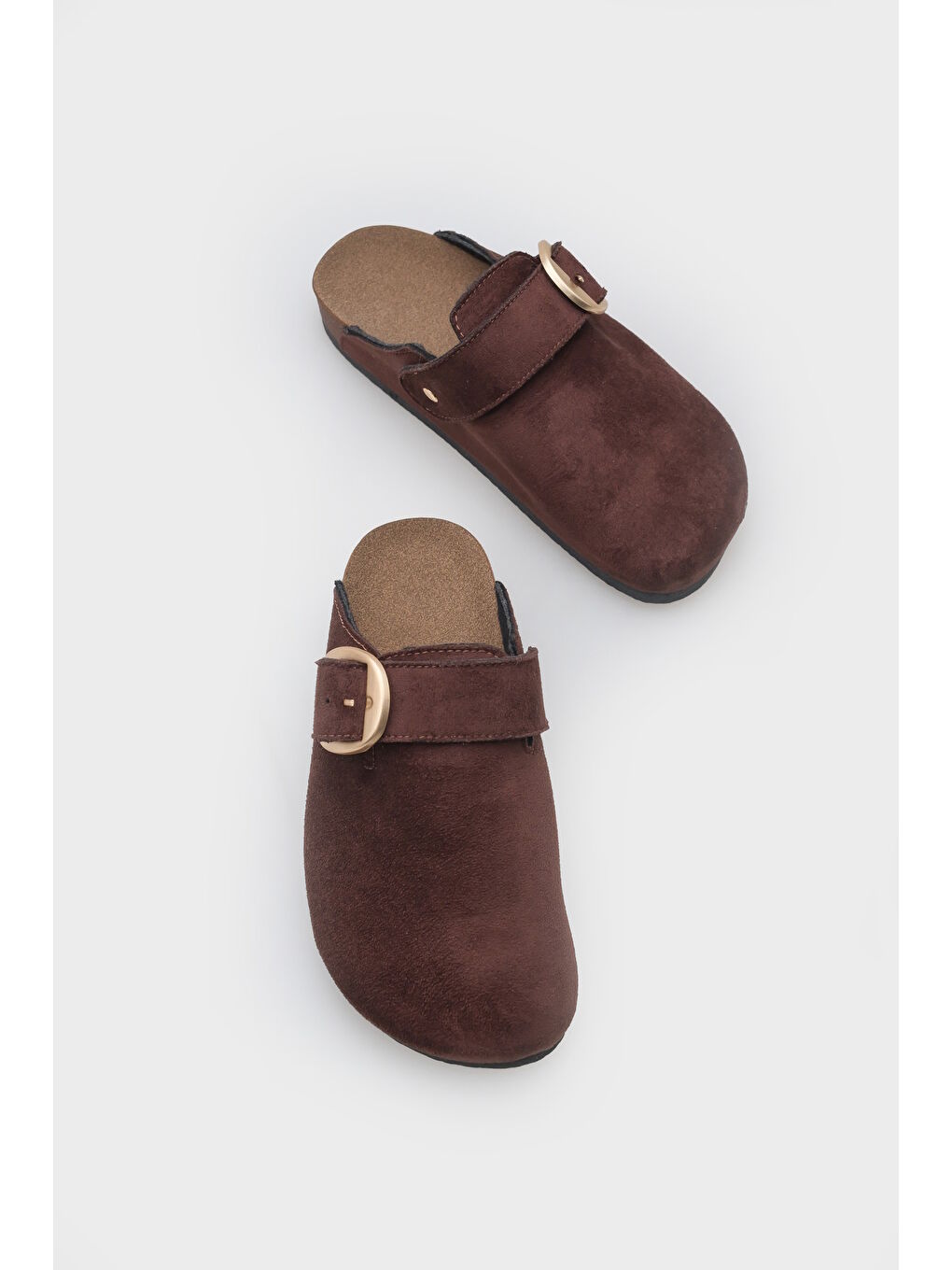 Kahverengi Maurita Tokalı Günlük Kadın Kapalı Terlik-5