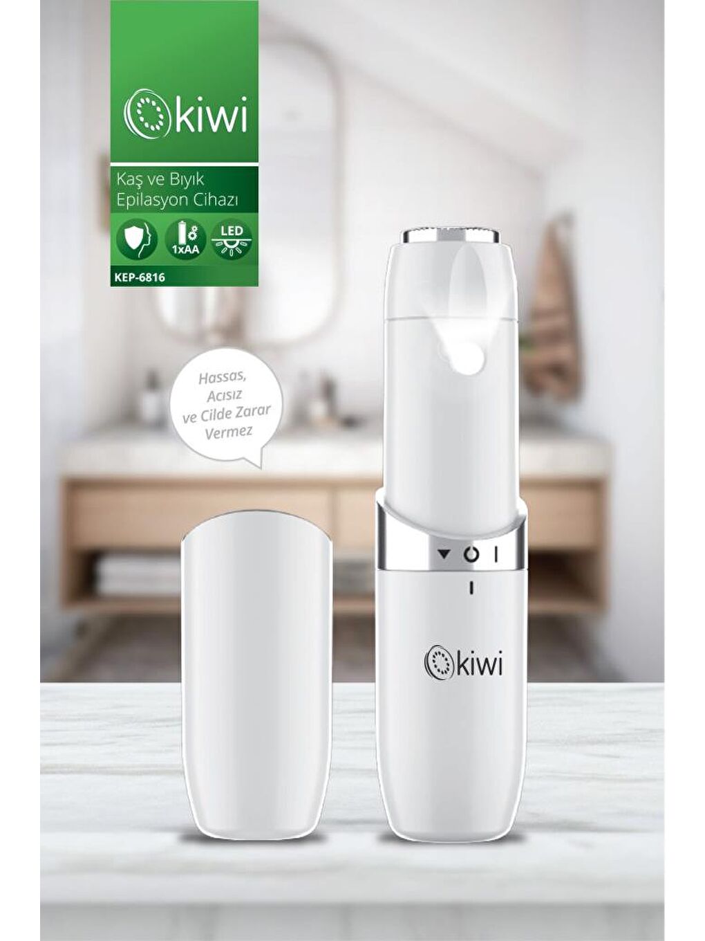 Kiwi Kep-6816 Kaş, Yüz, Hassas Bölgeler İçin Otomatik Işıklı Cımbız