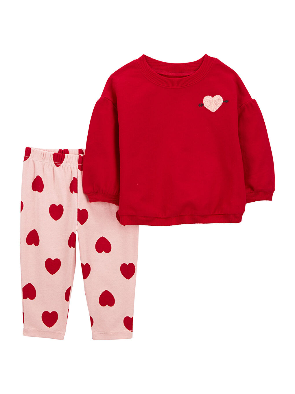 Kız Bebek 2'li Alt Üst Set Kırmızı