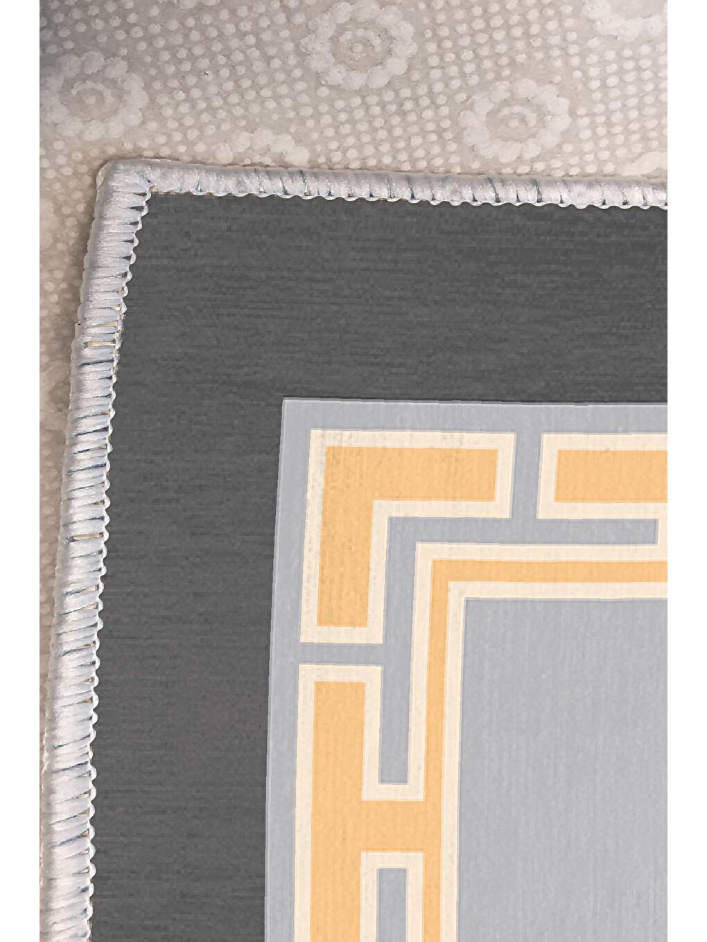 Gri Dekoratif Özel Tasarım Modern Halısı 60x100 cm-2