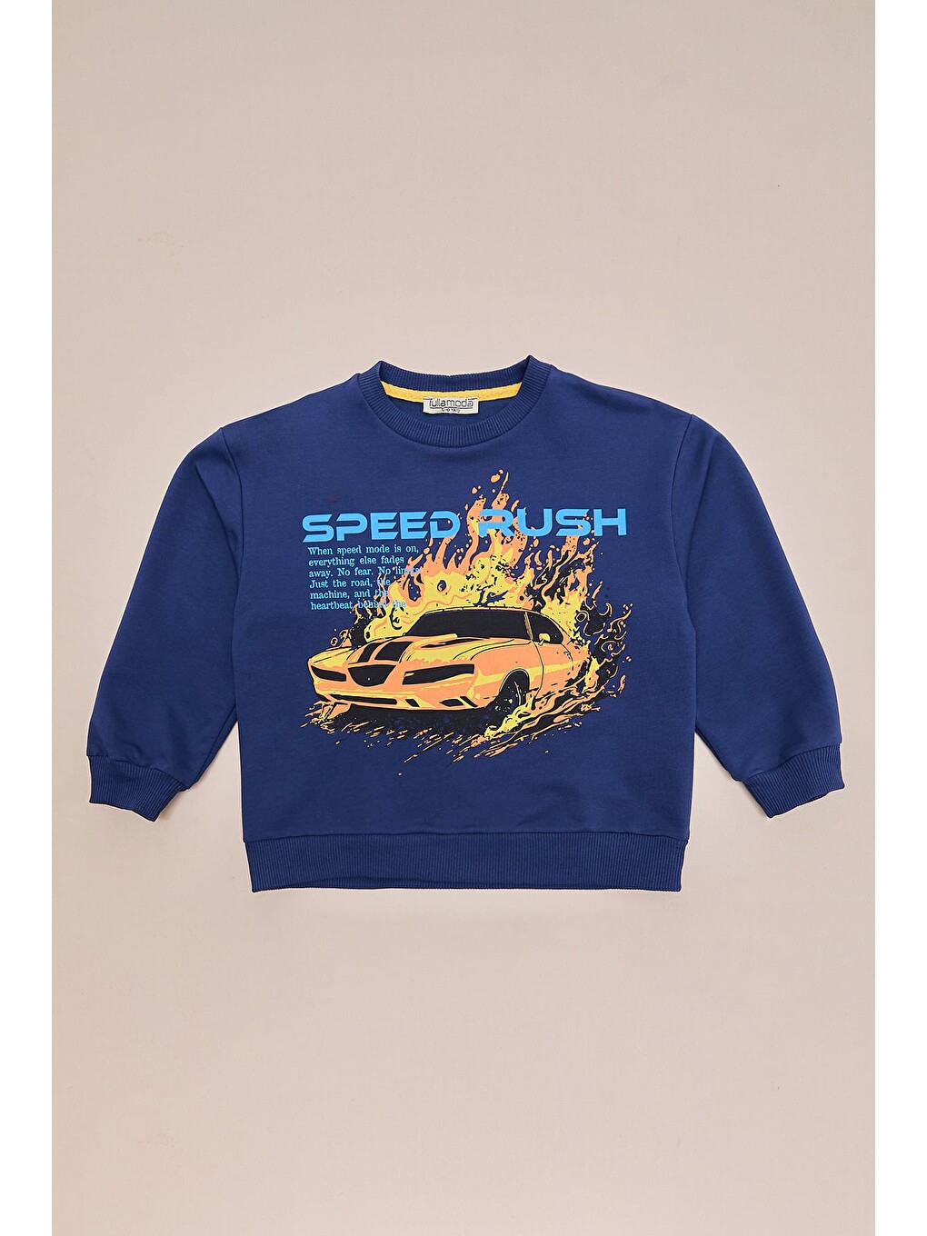 Lacivert Araba Baskılı Erkek Çocuk Sweatshirt-2
