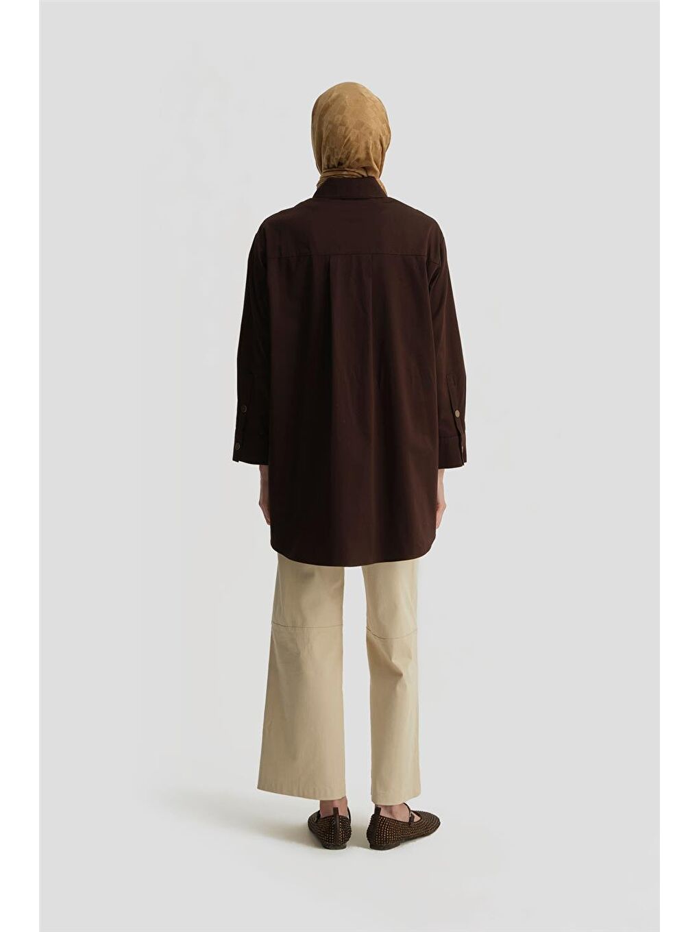 Varak Baskılı Tunik 25Y4601 Kahverengi-4