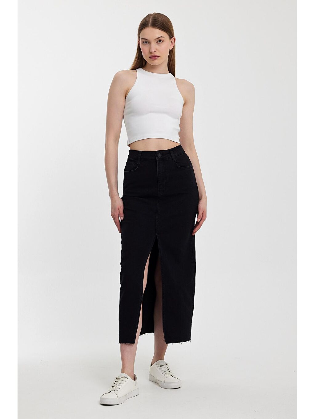 Gri Valery 010 Baggy Fıt Kadın Etek-1