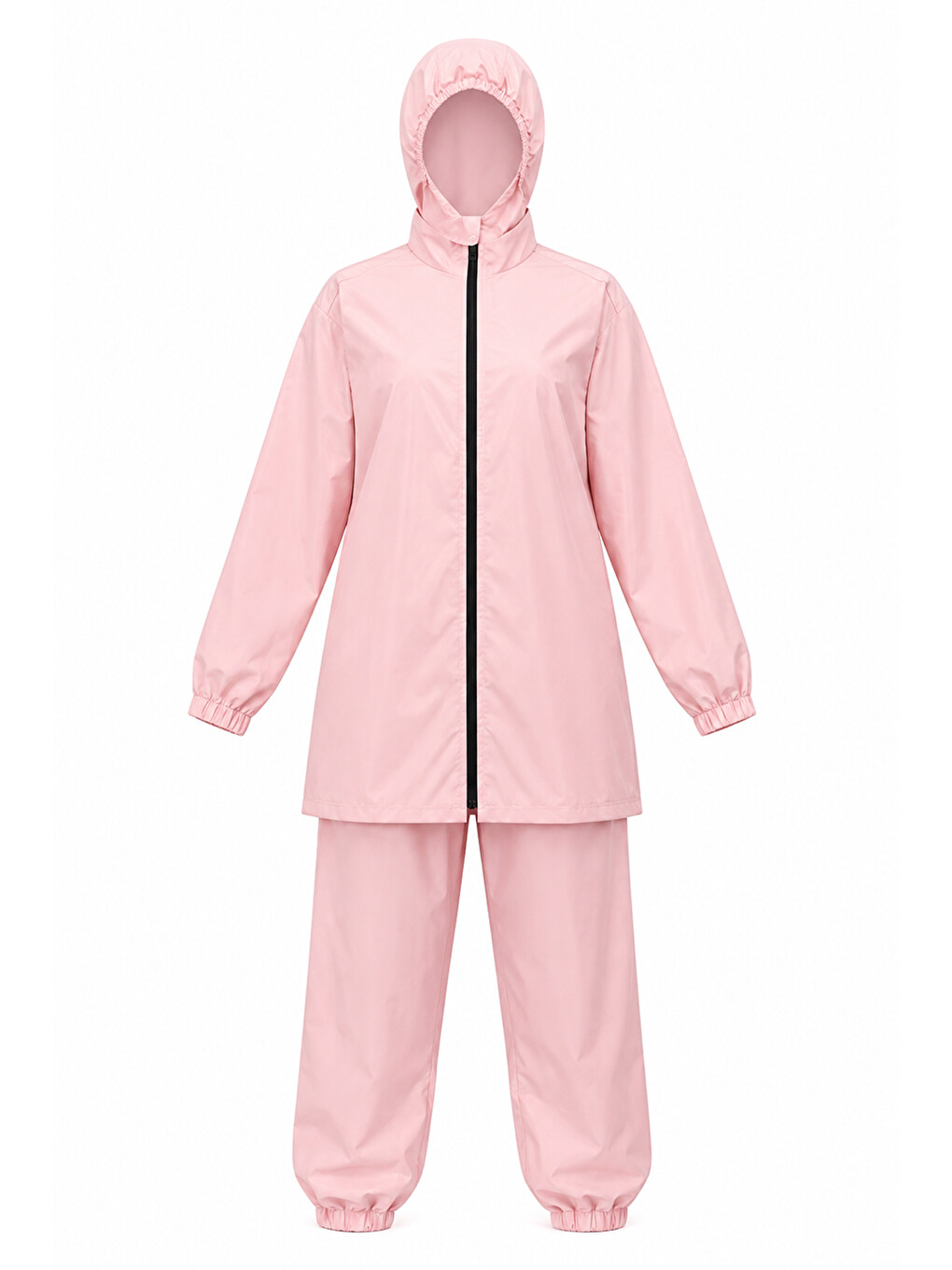 Pembe Çift Bone Paraşüt Tam Kapalı Tesettür Mayo 01 Pudra-1