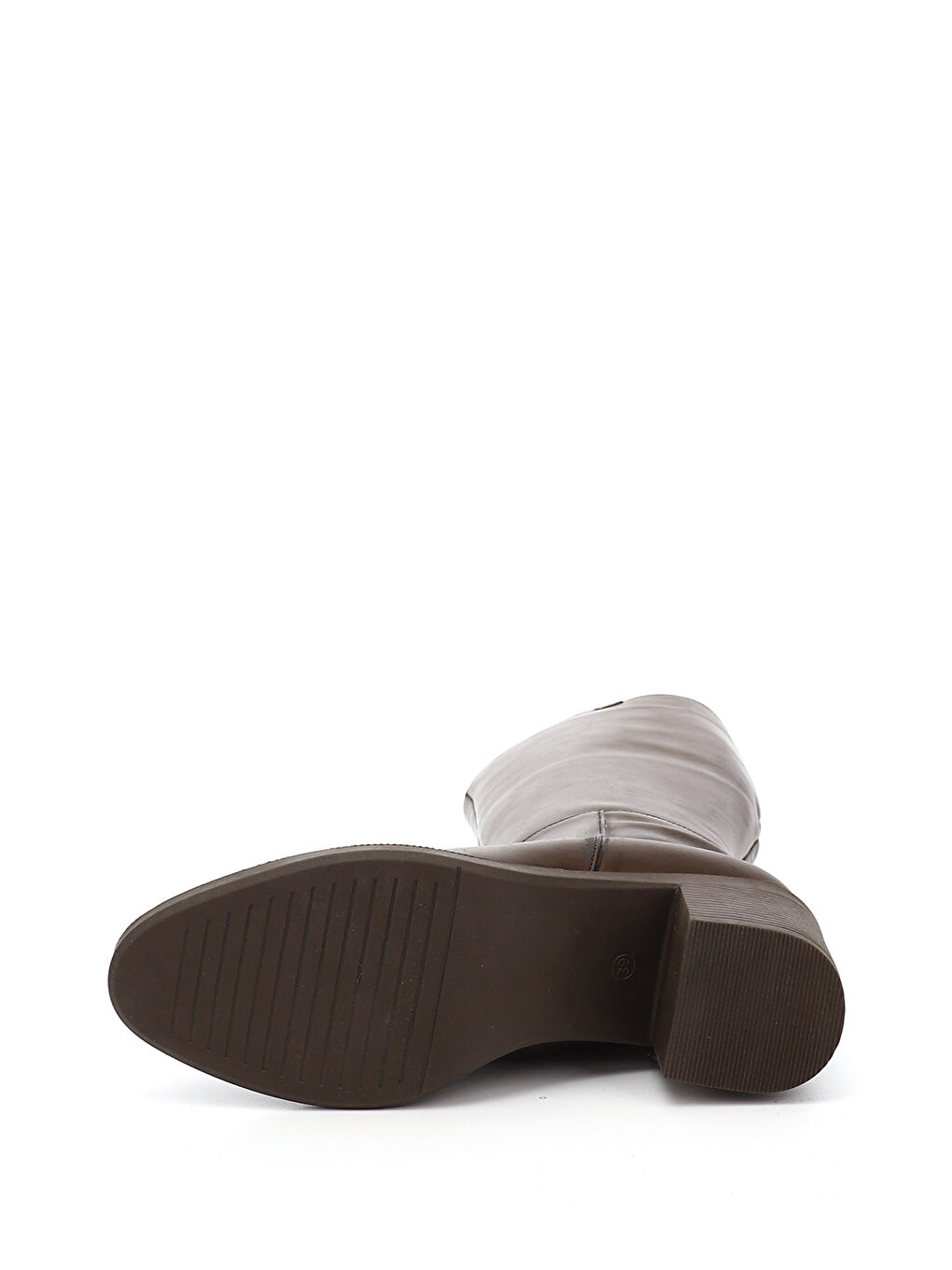 Kahverengi Kadın ÇİKOLATA KAHVE Fermuarlı Kalın Topuklu Hakiki Deri Çizme-3