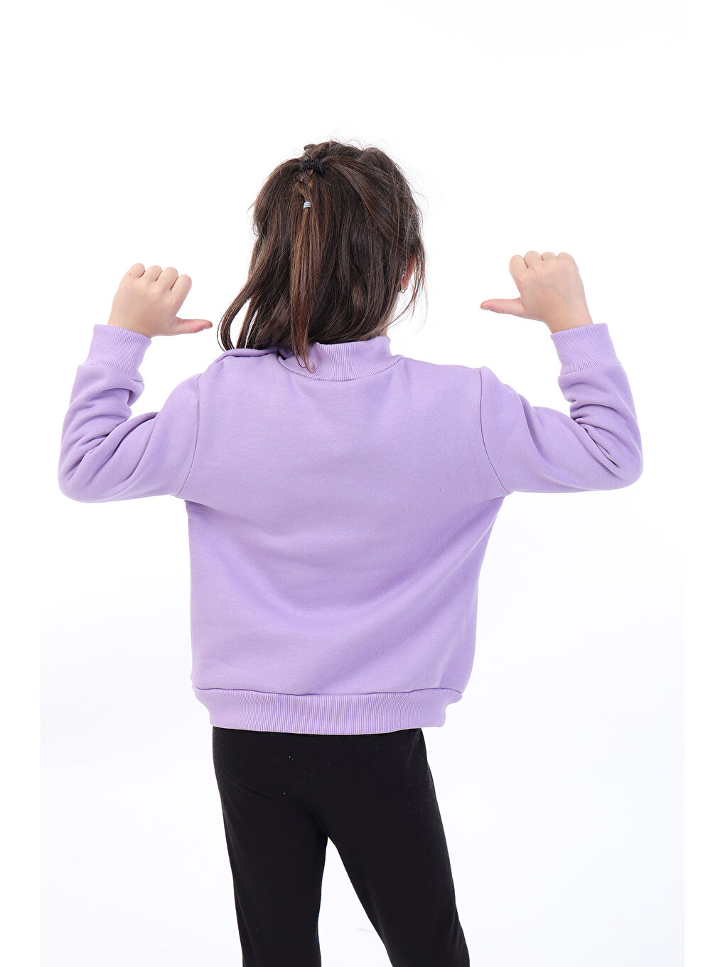 Lila Kız Bebek Baskılı Sweatshirt-1