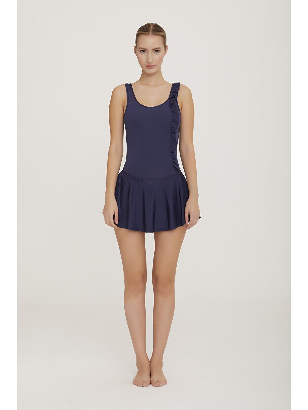 Sıfır Kol Mayo Yarı Kapalı Mayo Rune 3362 Koyu Lacivert-1