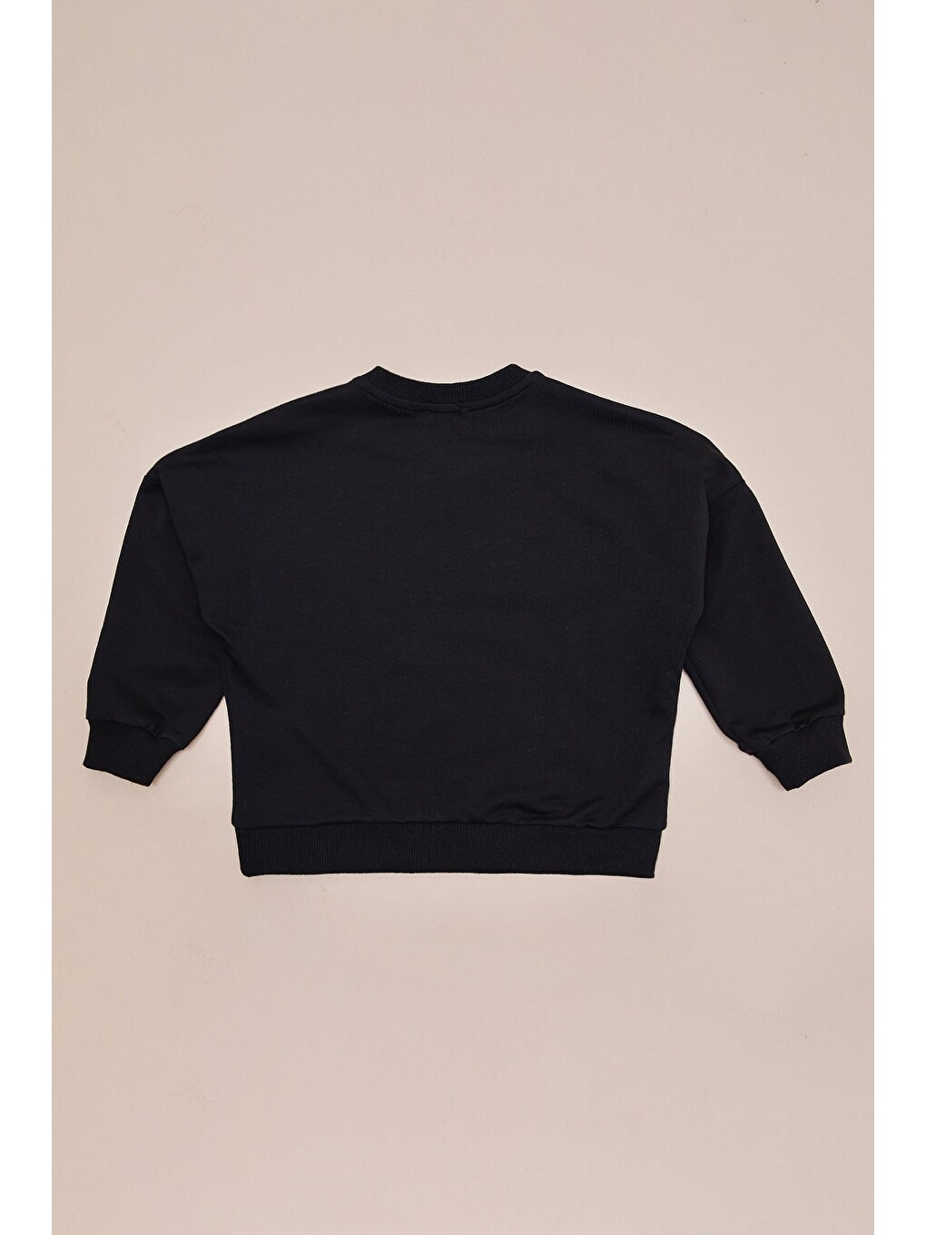 Siyah Köpek Baskılı Oversize Erkek Çocuk Sweatshirt-3