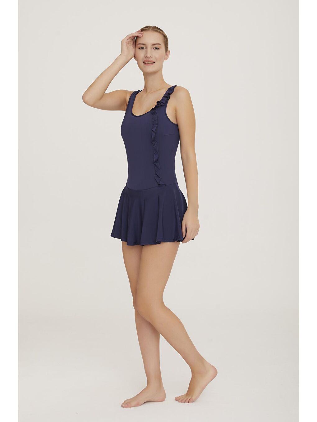 Sıfır Kol Mayo Yarı Kapalı Mayo Rune 3362 Koyu Lacivert-2