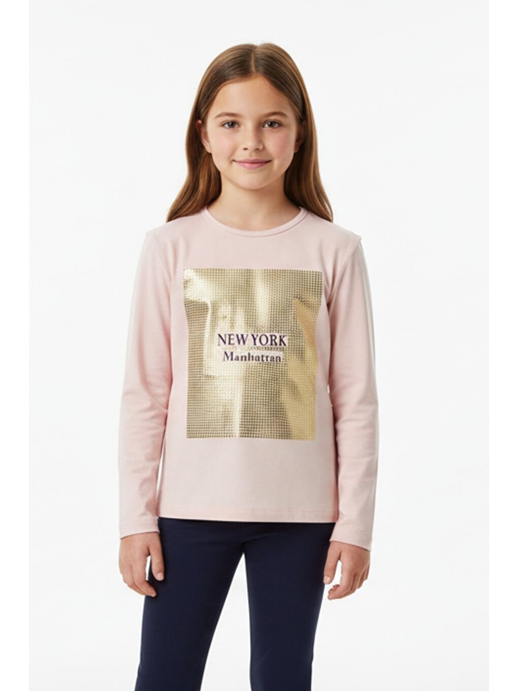 Pembe Kız Çocuk Baskılı Tişört