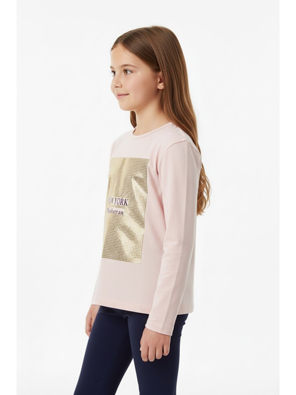 Pembe Kız Çocuk Baskılı Tişört-2