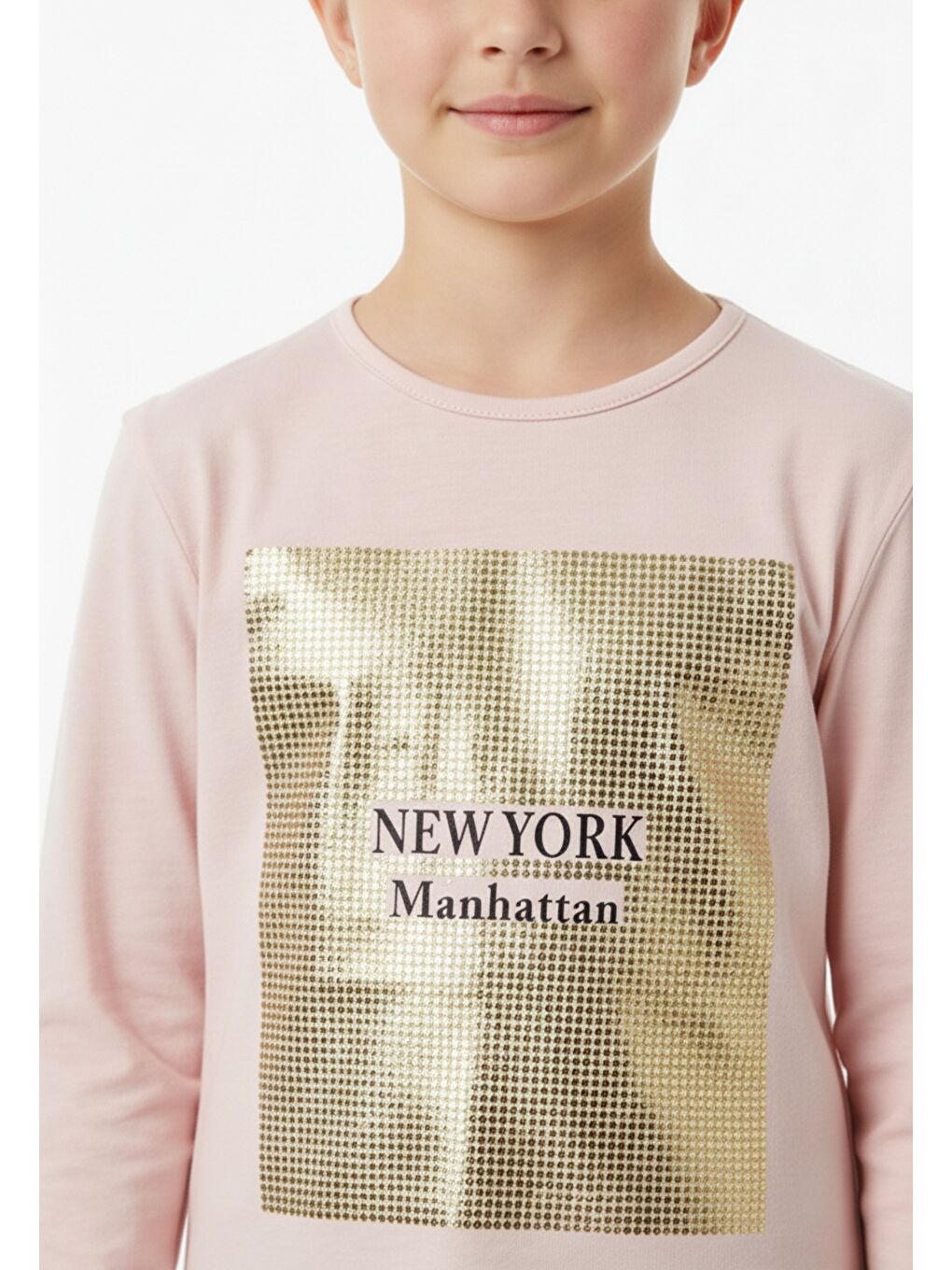 Pembe Kız Çocuk Baskılı Tişört-4