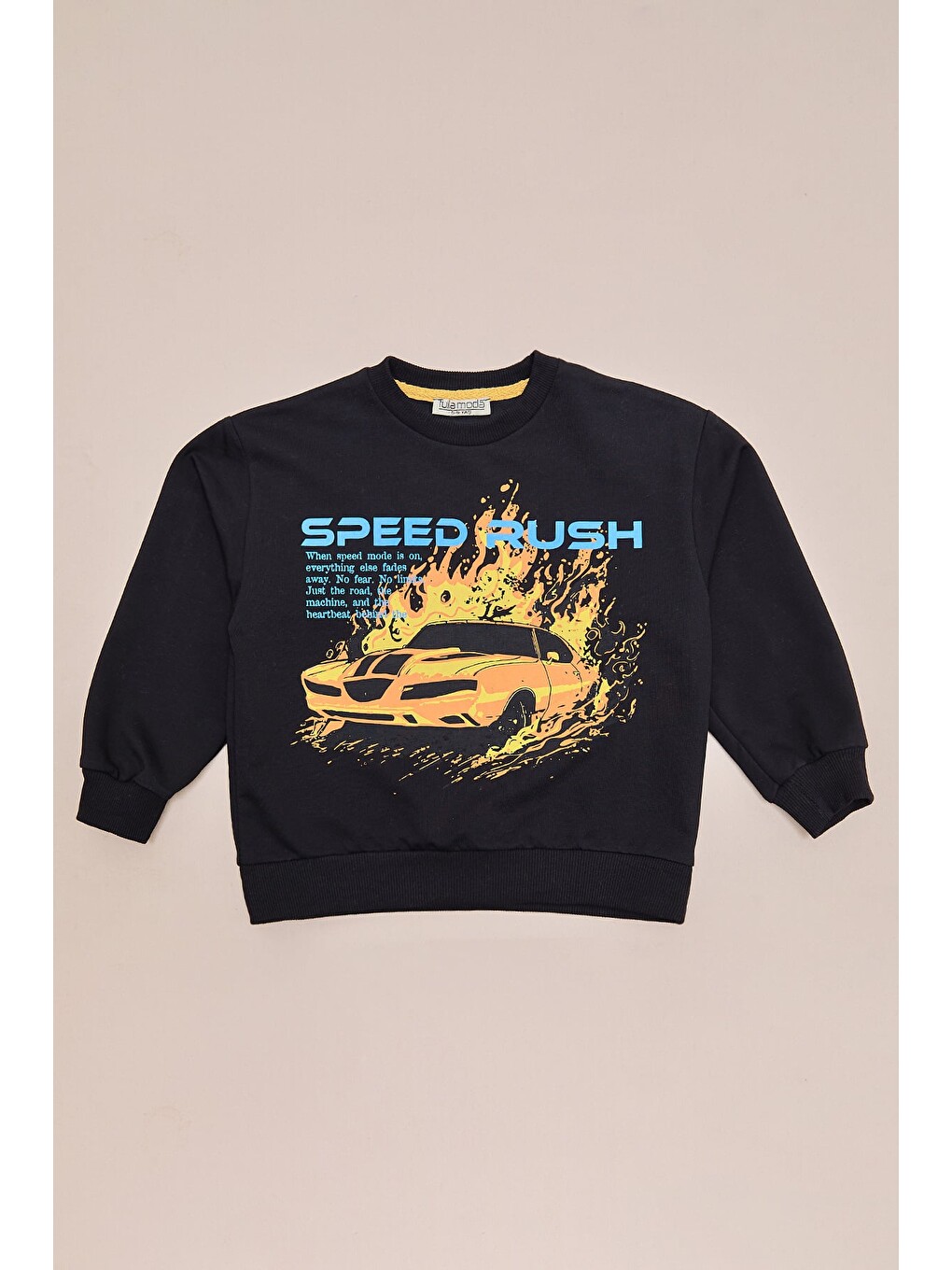 Siyah Araba Baskılı Erkek Çocuk Sweatshirt-2