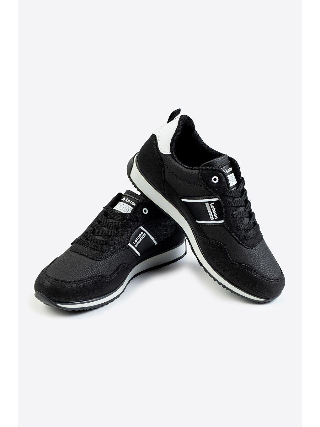 Siyah Baskılı Erkek Rahat Spor Ayakkabı-4