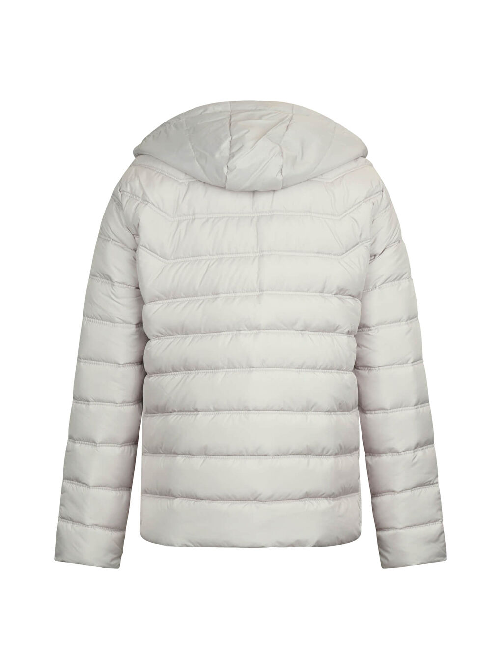 Bej Taş Slim Fit Hakim Yaka Kapüşonlu Şişme Mont-1