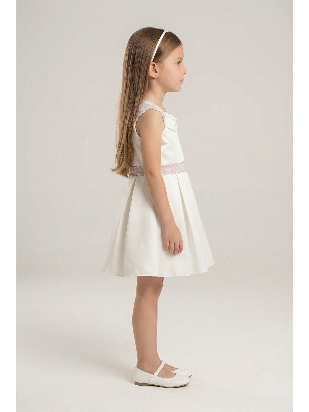 Ekru Kız Çocuk Abiye-1