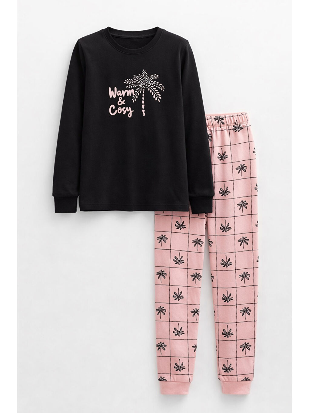 Genç Kız Pamuk Penye Pijama Takımı 6604 Lacivert