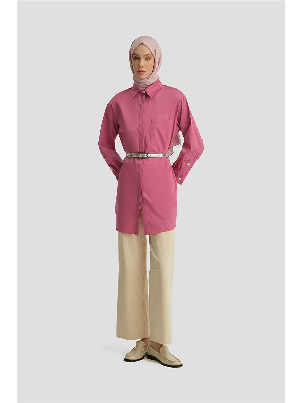 Pembe Varak Baskılı Tunik 25Y4601 Sümbül