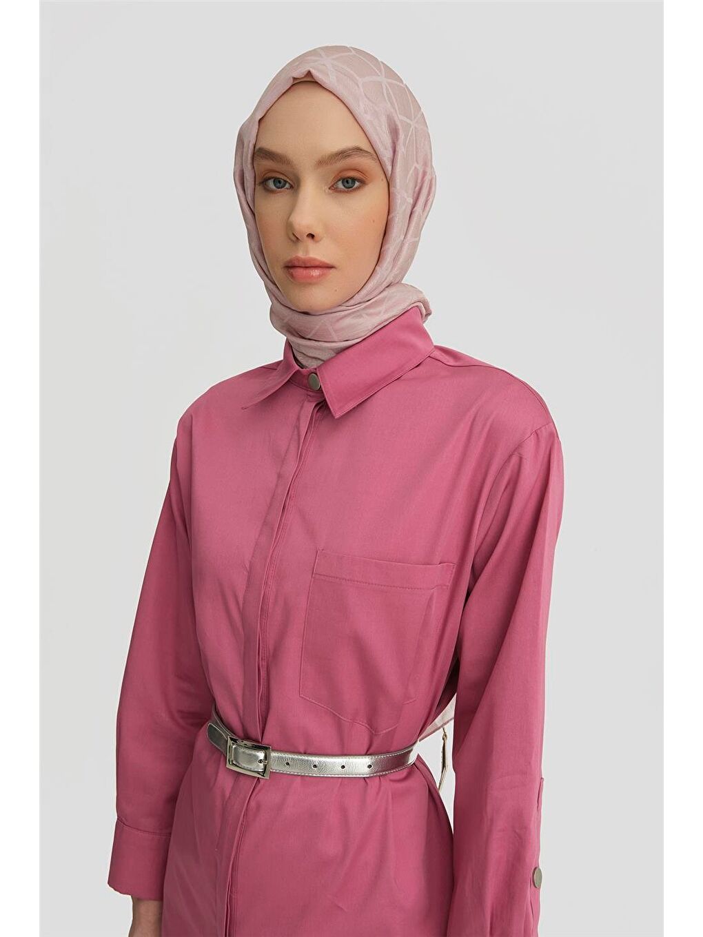 Pembe Varak Baskılı Tunik 25Y4601 Sümbül-2