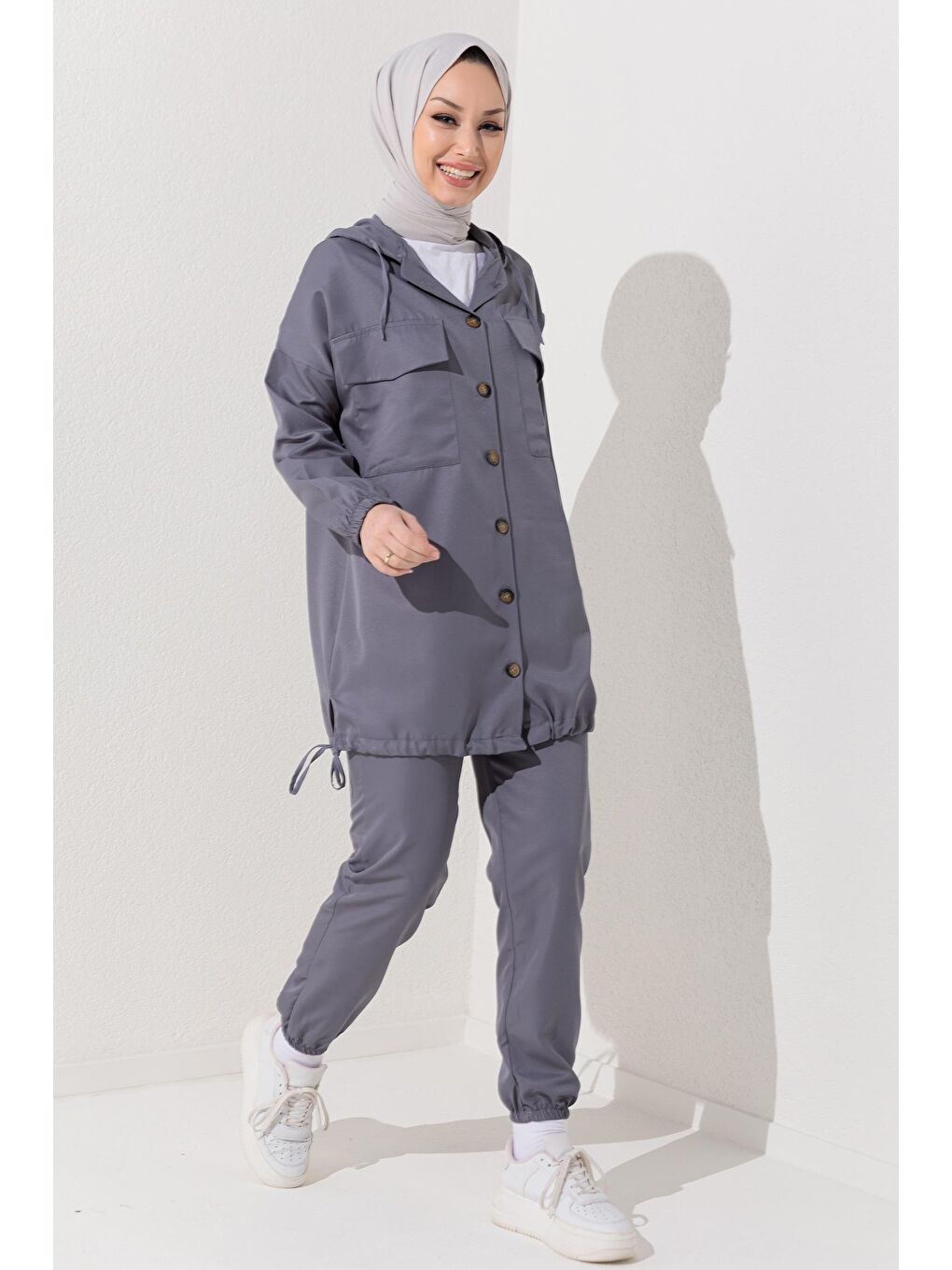 Orta Kadın Gri Tunık Pantolon - 3711