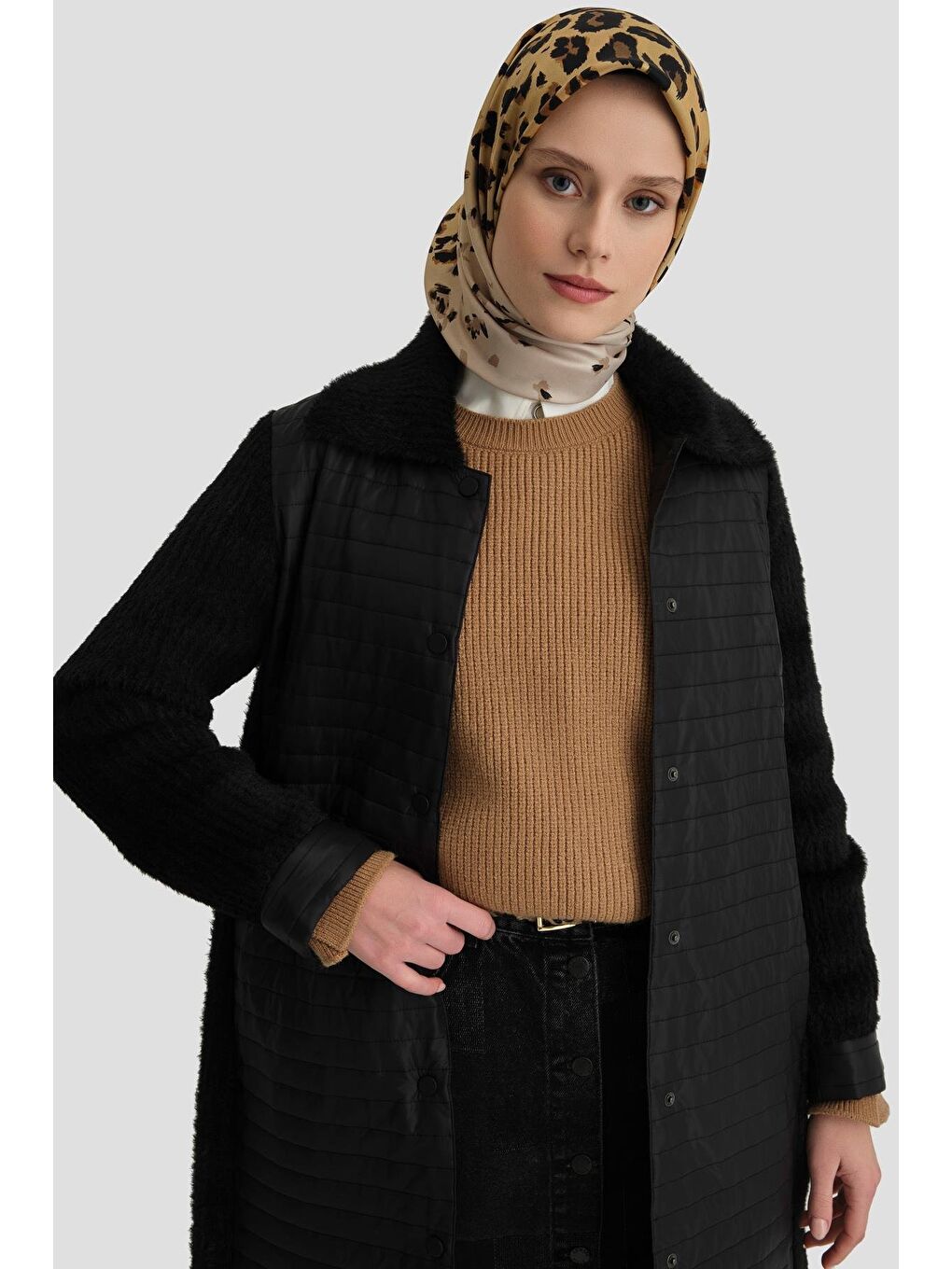 ARMİNE Yumuşak Trikolu Kapitone Kap 24K7507 Siyah - 2