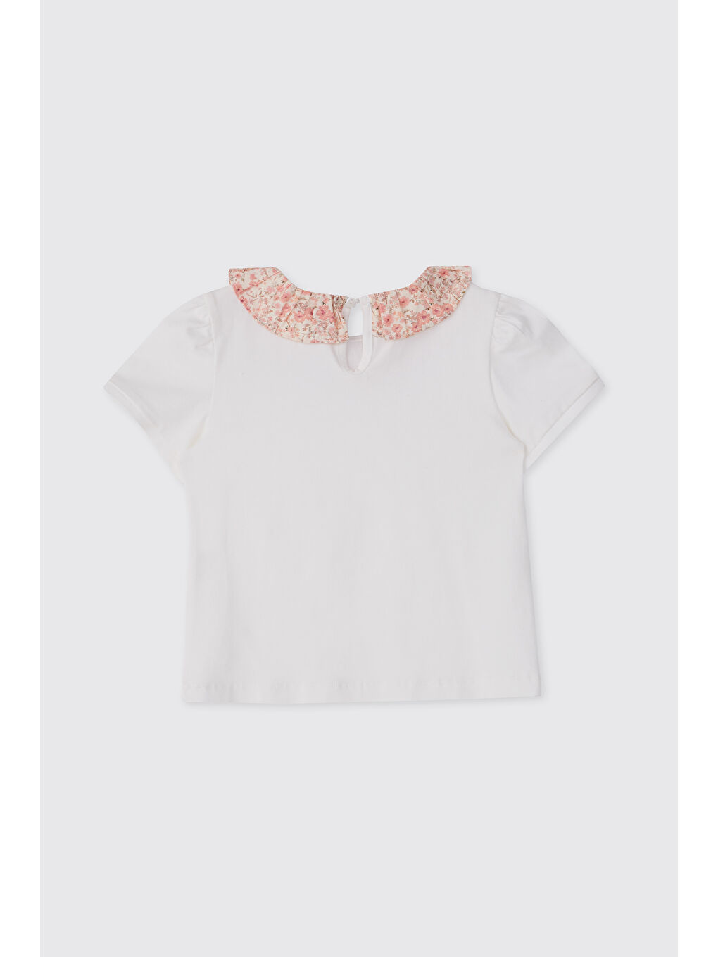 Kız Bebek Kısa Kollu Ekru Tişört-1
