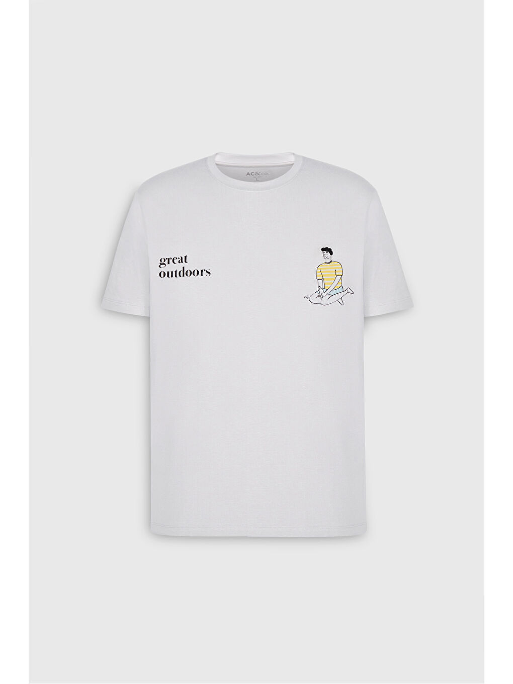 Erkek Ekru Comfort Fit Rahat Kesim %100 Pamuk Yumuşak Dokulu Baskılı Tişört-8