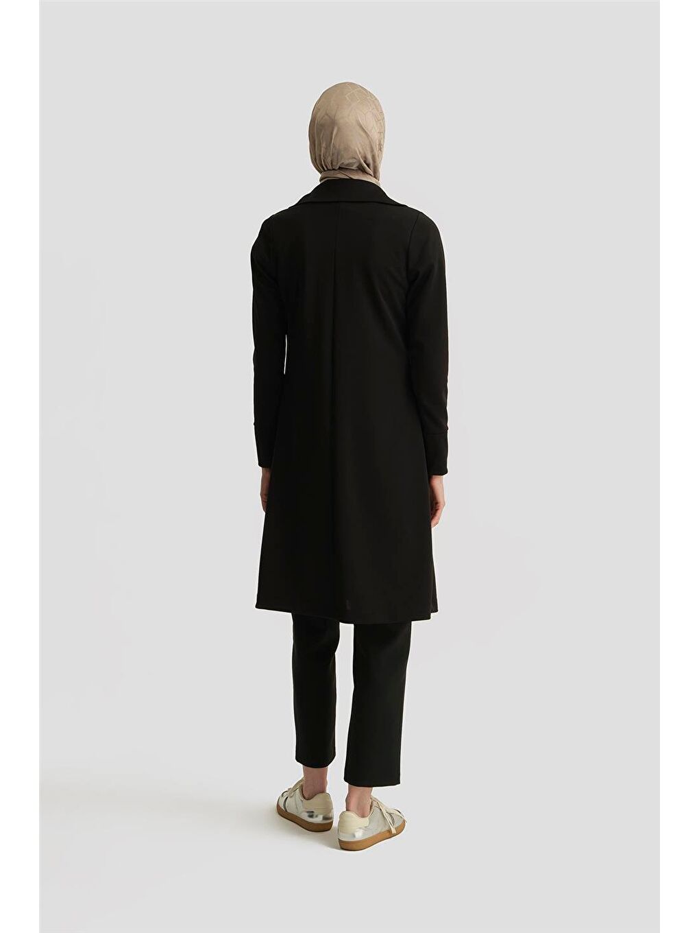 ARMİNE Fermuarlı Dik Yakalı Tesettür Sweatshirt Tunik 25Ytd436 Siyah - 4