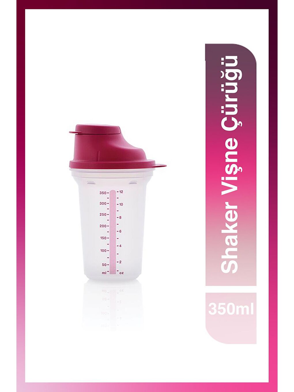 Tupperware Kırmızı Shaker 350 ml Vişne Çürüğü