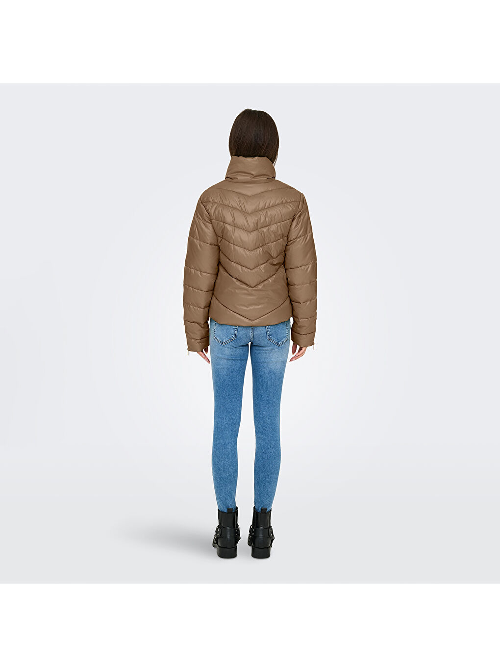 Fiona Life Short Kadın Kahverengi Dik Yaka Ceket-1