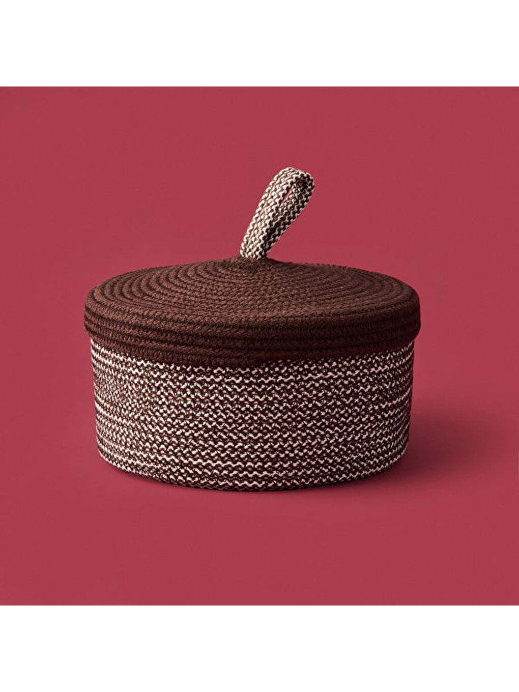 Earthy Hues Kapaklı Natürel Dekoratif Saklama Kutusu - Bej / Kahverengi - 20x10 cm